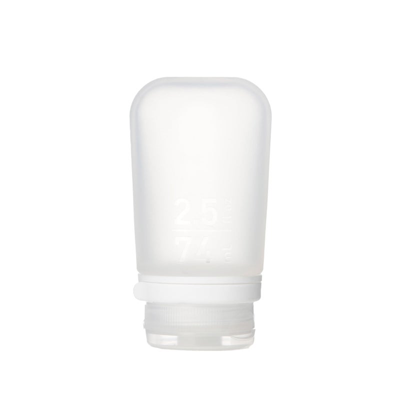 Humangear humangear GoToob+ (Medium) | Refillable Silicone Travel Bottle | Locking Lid | Food-Safe Material | Clear, Medium (2.5 fl.oz.; 74ml)  - Image 1