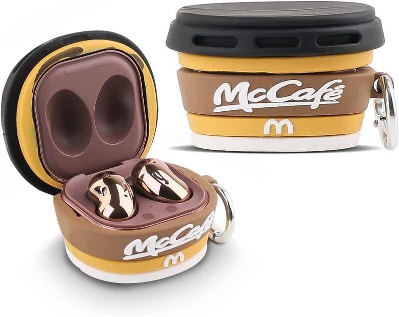 VNJ Accessories Silicone Cartoon Earbuds Case Protective Cover Fit Designed for Samsung Galaxy Buds2 Pro(2022) /Galaxy Buds 2 (2021) /Galaxy Buds Pro(2021) /Galaxy Buds Live (2020), (Mc Coffee) - Image 1