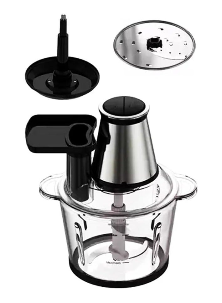 MEBASHI Japan 3L Electric Food Chopper | Meat Processor, 2 Speeds, 500 Watts, Quad Blades, Black-Silver (ME -CH4001) - Image 4