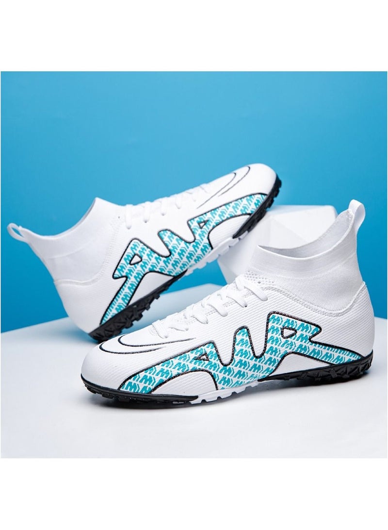 Loquat High-Top Competition Sports Football Shoes White/Blue - Image 1