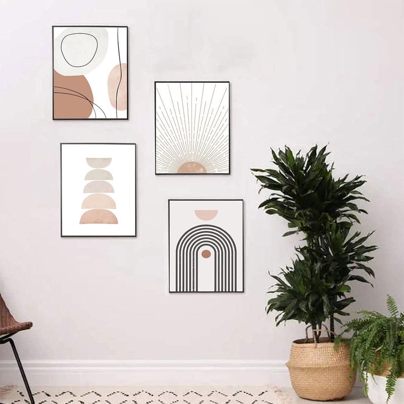 ASTRDECOR Minimalist Boho Wall Art Mid Century Modern Decor Geometric Sun Rising Beige Decor Abstract Wall Art Boho Prints Modern Art Wall Decor (11x14inch UNFRAMED) - Image 4