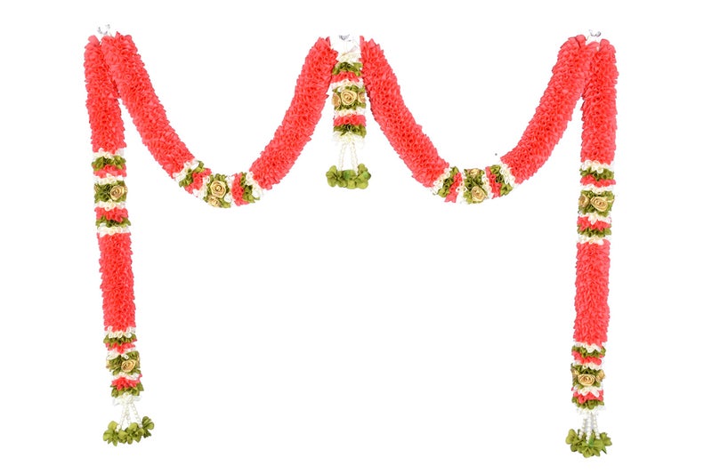 Daedal Crafters Thoma Toran for Main Door Entrance, Reusable Thoran for Mandir & Living Room Décor, Bandarwal for Festival Decoration, Flower Hanging for Home Décor (42x24 inch) - Image 3