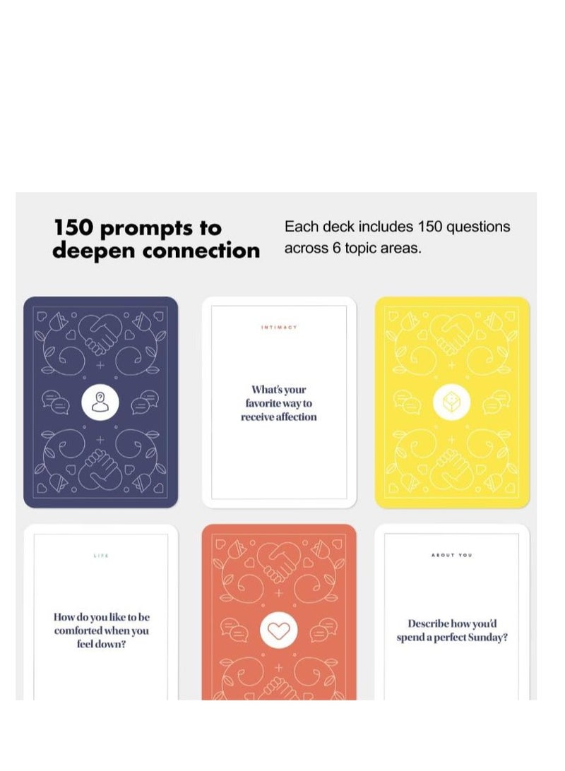 مجموعة ألعاب الأزواج من BestSelf - 150 لعبة جذابة لبدء المحادثة للأزواج لتعزيز الثقة والانفتاح في علاقتهم - أفضل هدايا الأزواج ولعبة الأزواج