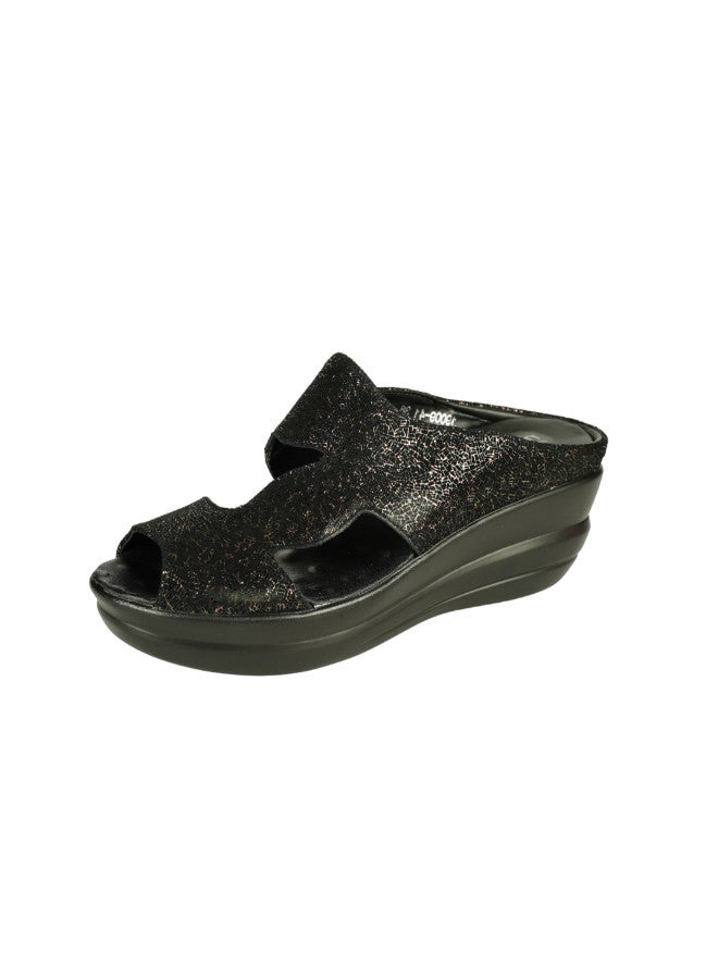 Michelle Morgan 092-2716 Michelle Morgan Ladies Wedge Heel Sandals 19009-41 Black - Image 2