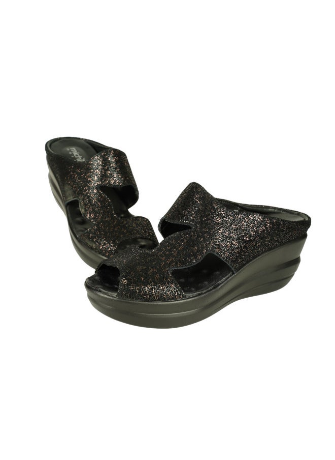 Michelle Morgan 092-2716 Michelle Morgan Ladies Wedge Heel Sandals 19009-41 Black - Image 3