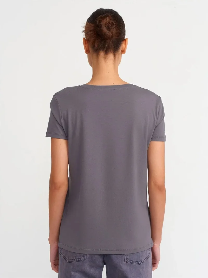 ديلفين DILVIN Women’s Cotton V-Neck T-Shirt