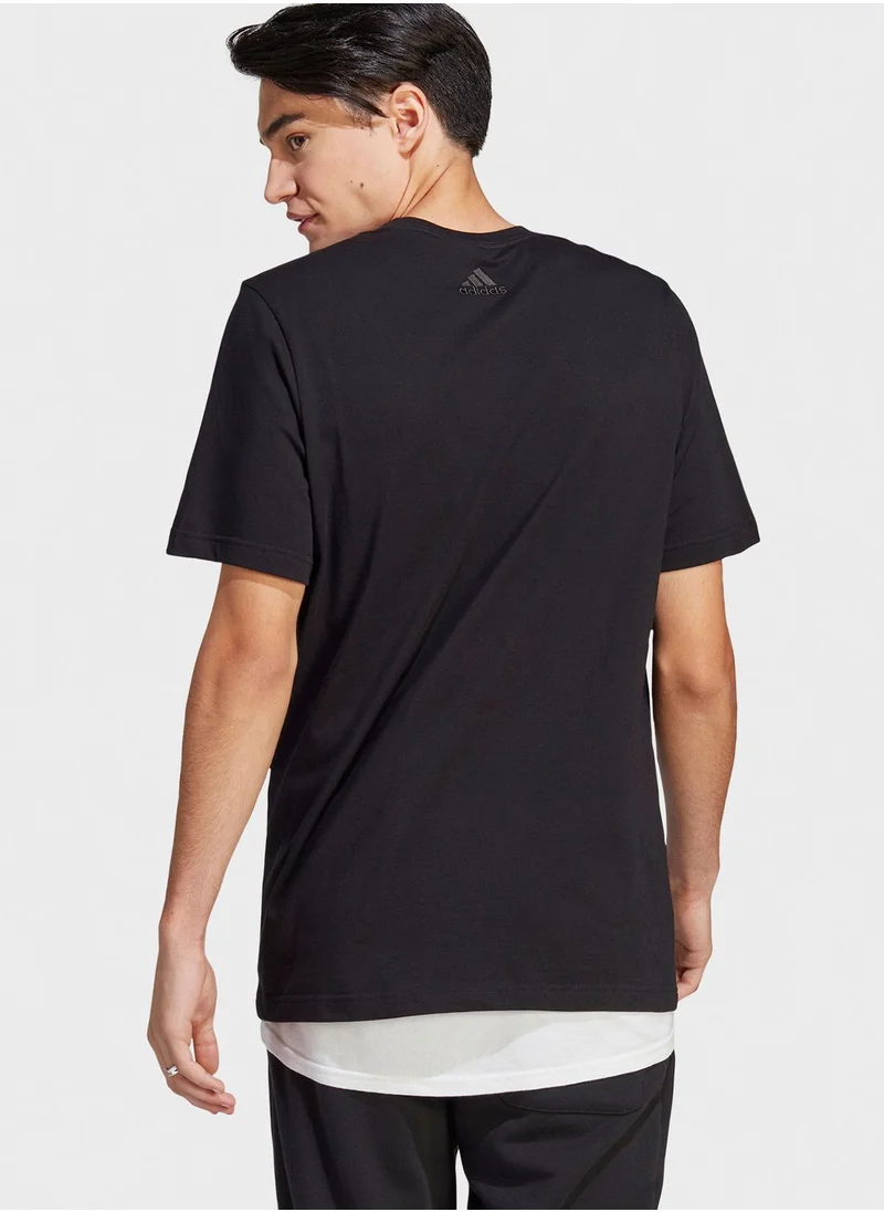 Adidas Essential Single Jersey Linear T-Shirt