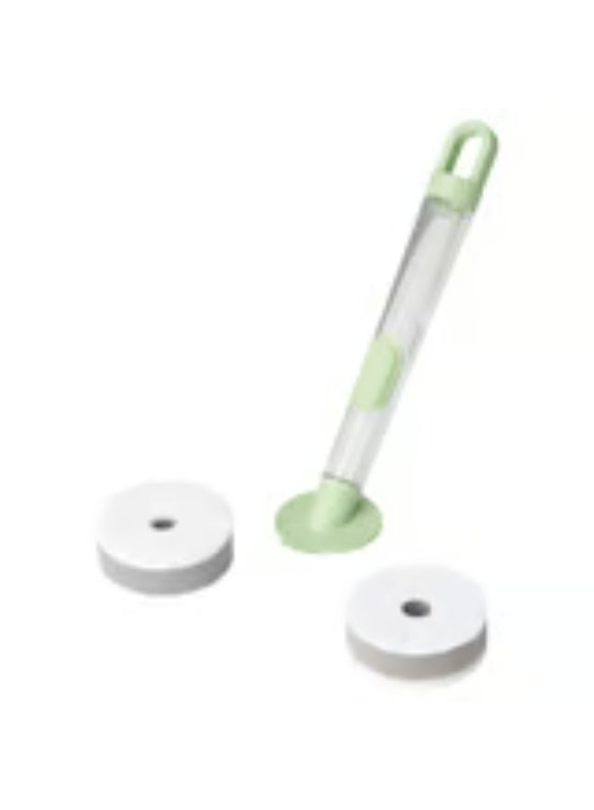 3-piece dish sponge set with light green soap dispenser - Image 1