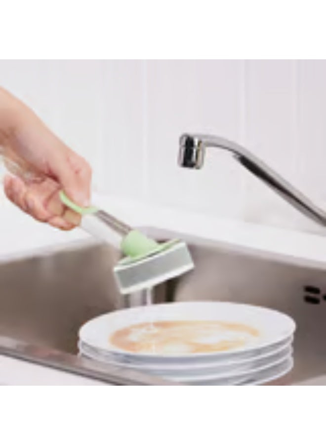 3-piece dish sponge set with light green soap dispenser - Image 4