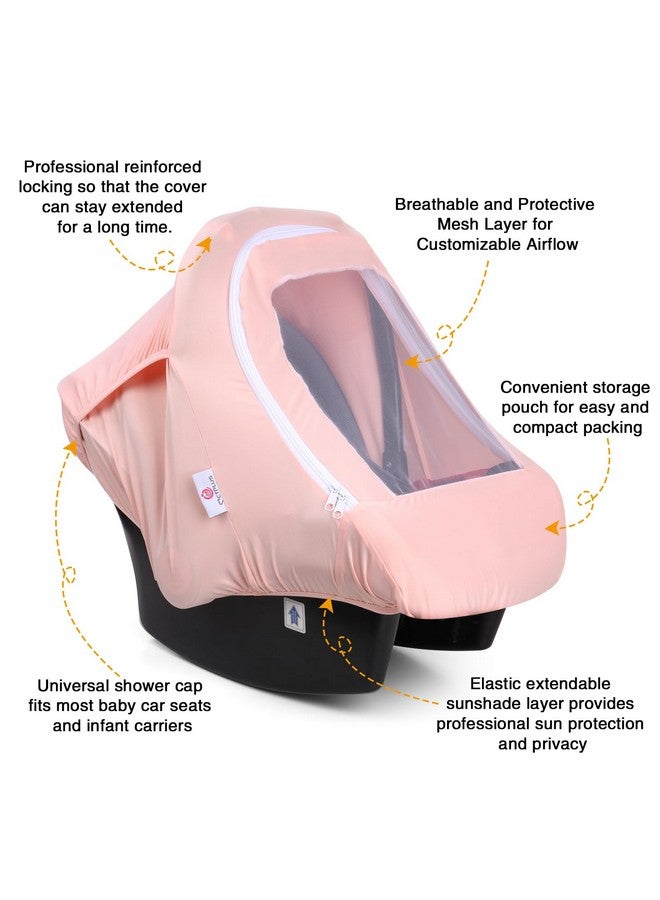 Metplus غطاء مقعد السيارة للأطفال 2 في 1 من ميتبلس، غطاء متعدد الاستخدامات لمقعد السيارة مع مظلة شمسية للخصوصية، احمِ مقعد طفلك بأمان وأناقة، أغطية لحامل الرضع للأولاد والبنات - Image 3