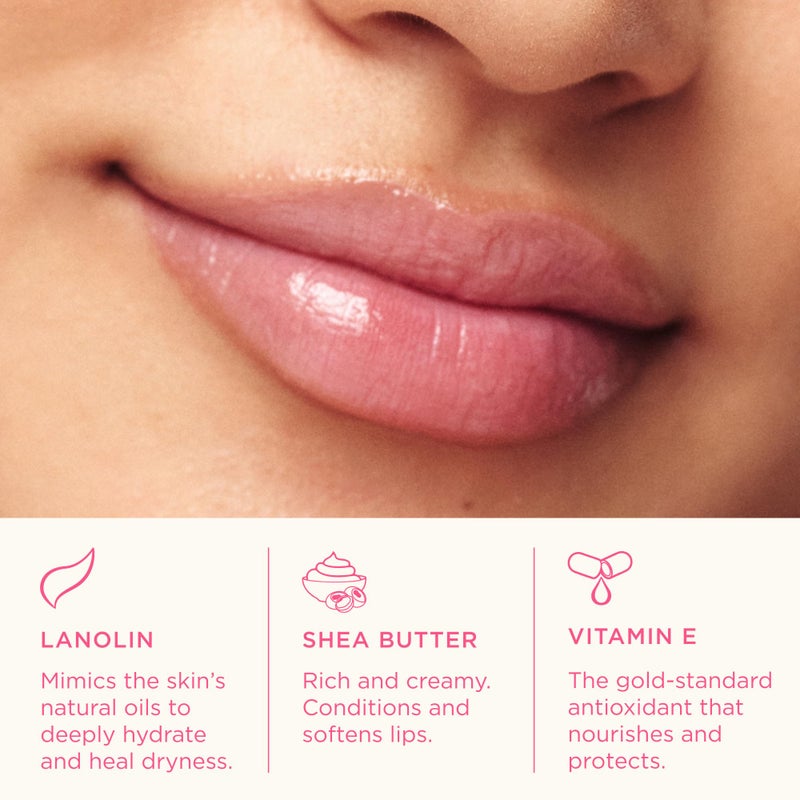 Lanolips Tinted Lip Balm - Moisturizing, Color-Tinted Balm with Lanolin & Vitamin E for Dull, Dry, Cracked Lips, Rhubarb (12.5g / 0.44oz) - Image 3