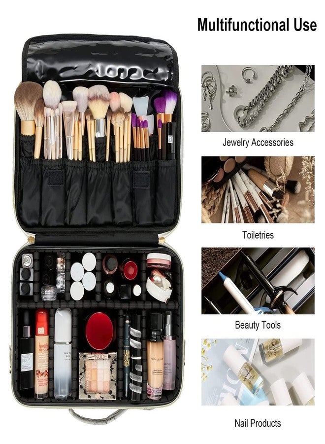EZLOOT Travel Makeup Case, Professional Cosmetic Train Cases Artist Storage Bag Make Up Tool Boxes Brushes Bags with Compartments Vanity Organizer (16 INCH(2 Layer), Marble Pattern) - Image 5