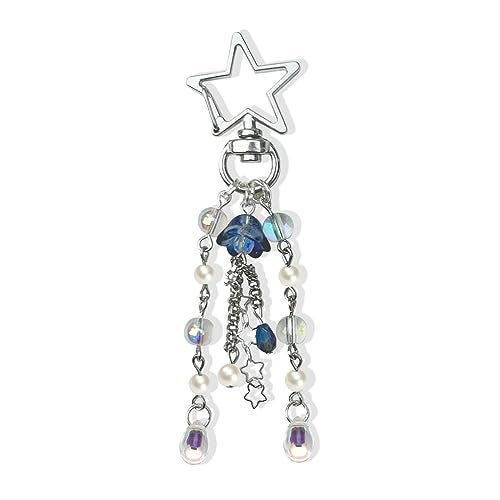 Agromusk Jellyfish Keychain,Cute Y2K Car Keychains for Women Girls Jellyfish Bag Charms Purse Accessories Star Jelly Decor (Dark Blue) - Image 1