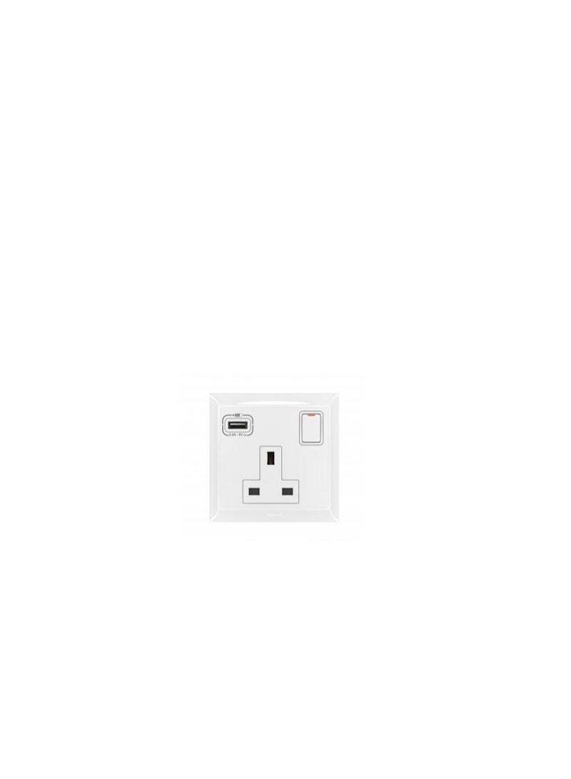 Legrand 13A Switch Socket 1Gang + USB Belanko White