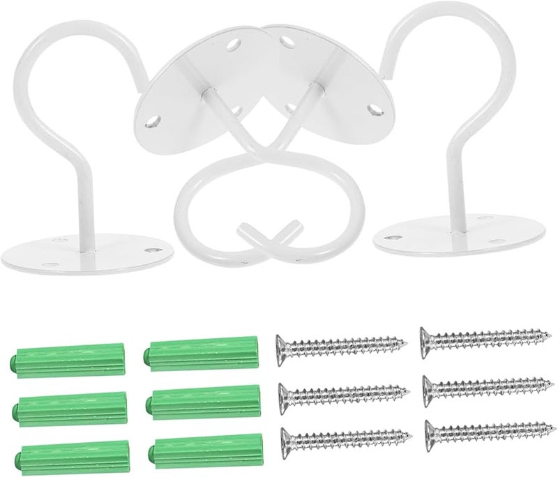 VICASKY 4 قطع خطافات سقف حديدية متينة لتعليق سلال النباتات والملابس - Image 1