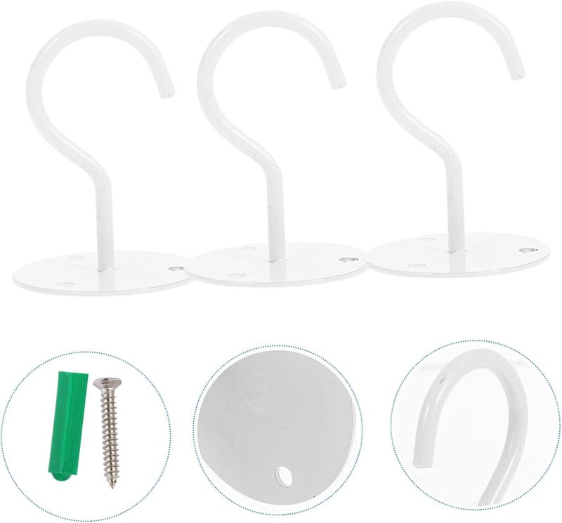 VICASKY 4 قطع خطافات سقف حديدية متينة لتعليق سلال النباتات والملابس - Image 4