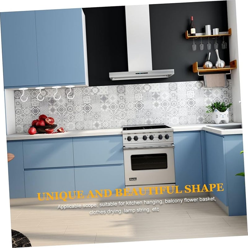 VICASKY 4 قطع خطافات سقف حديدية متينة لتعليق سلال النباتات والملابس - Image 3