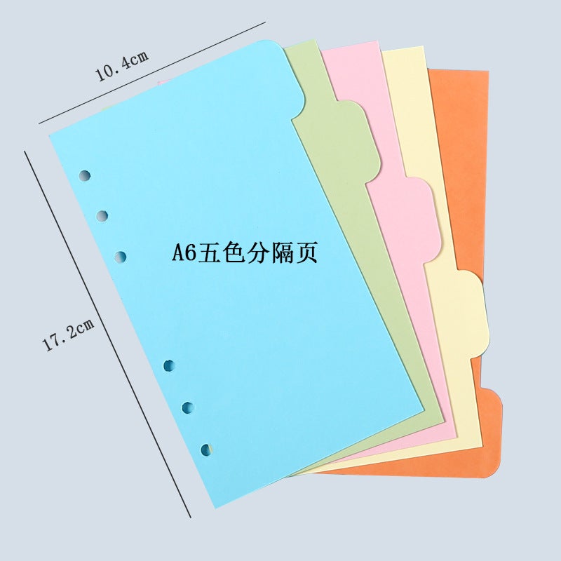 A6 Loose-Leaf Zipper Bag Notepad 6-Hole Replacement Inner Core English Inner Core Sticky Note Transparent Film Replacement Core - Image 1