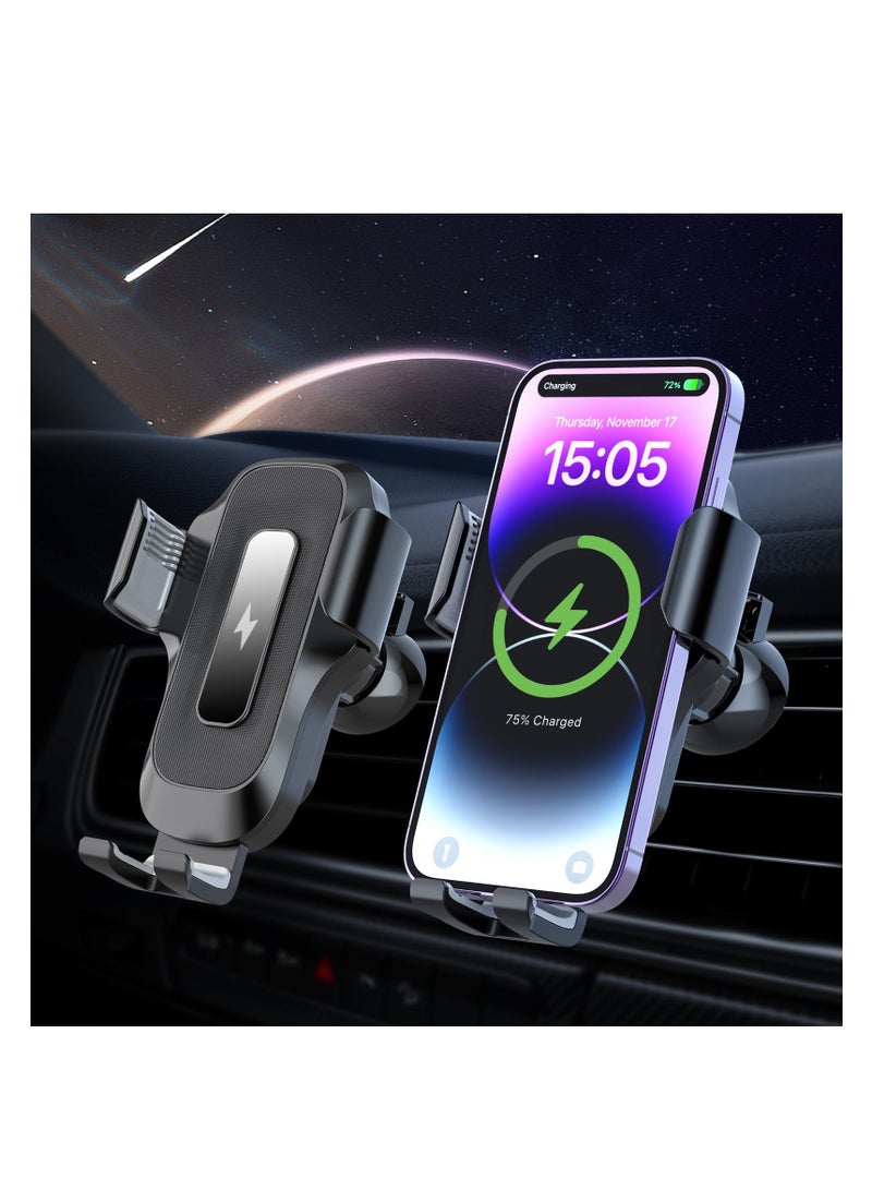 15W Fast Wireless Car Charger with Auto Clamping, Air Vent Mount & Electric Sensor, Compatible with iPhone 15/14/13/12 Pro Max, Samsung Galaxy S23/S22/S21, and More. - Image 1