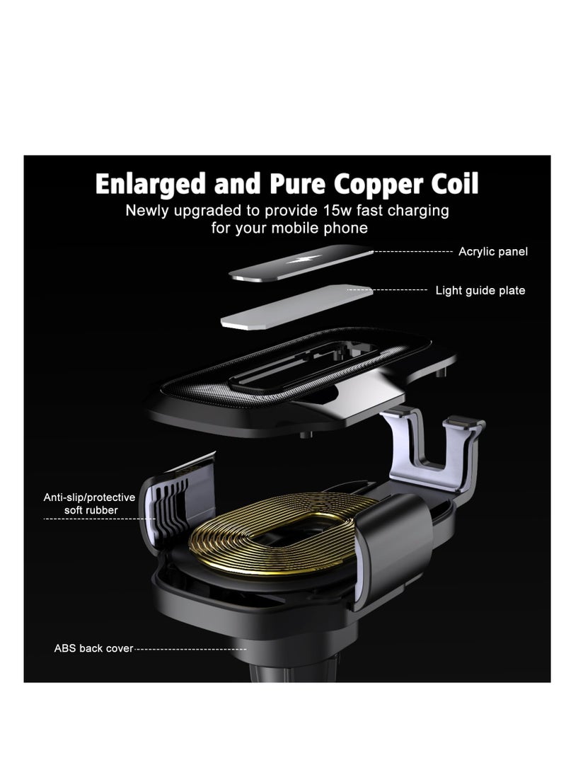 15W Fast Wireless Car Charger with Auto Clamping, Air Vent Mount & Electric Sensor, Compatible with iPhone 15/14/13/12 Pro Max, Samsung Galaxy S23/S22/S21, and More. - Image 2