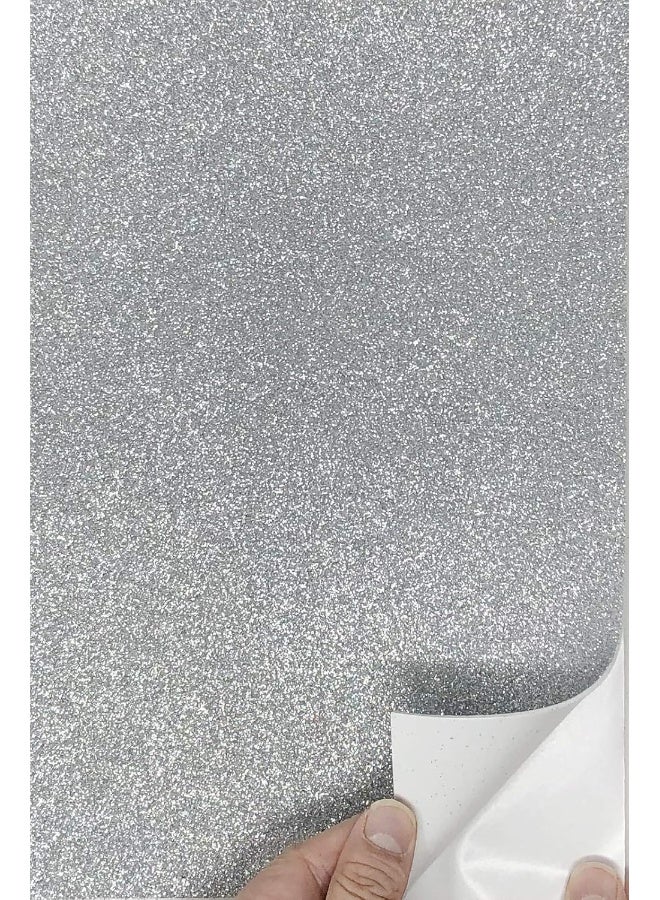 allgala Allgala 12 Pack Self-Adhesive Glitter EVA Foam Paper 8 x 12inch Sheets-Silver-CF85202  - Image 1