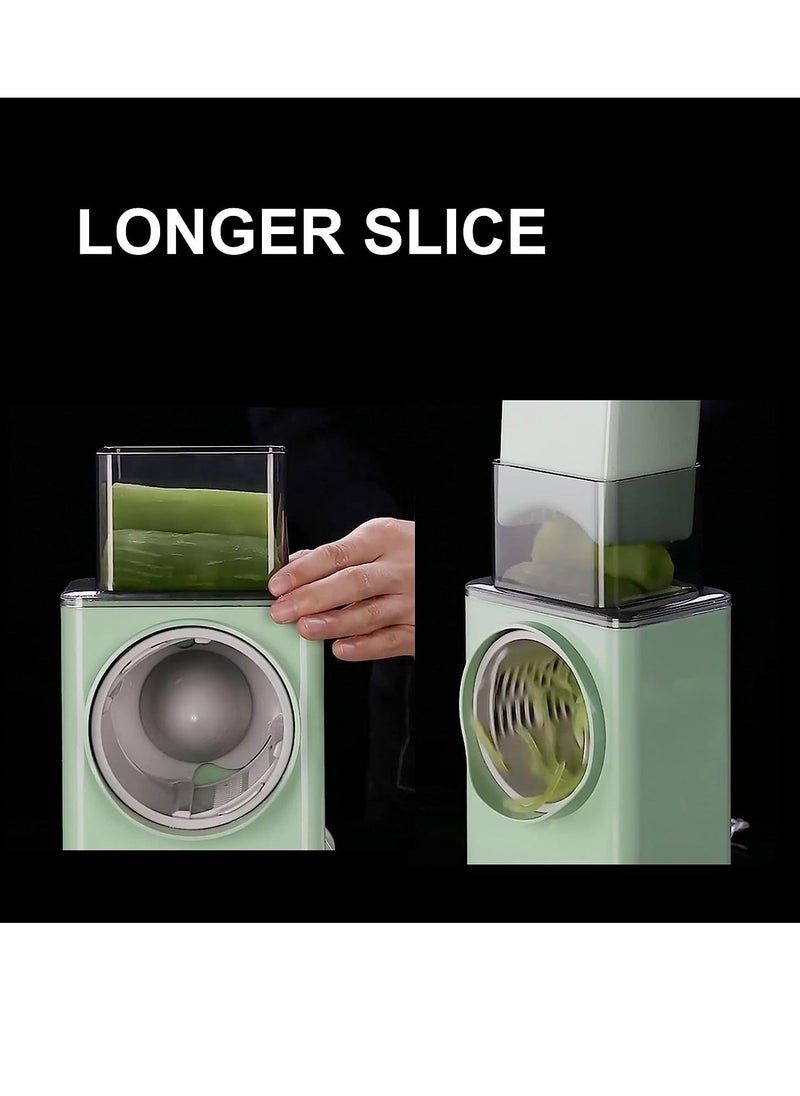 Rotary Vegetable Cutter and Cheese Grater  Vegetable Shredder Round Mandolin Slicer, Grater, Salad Maker - Large Feed Port - Suction Base - Vegetable, Fruit, Cookie, OREO, Nuts