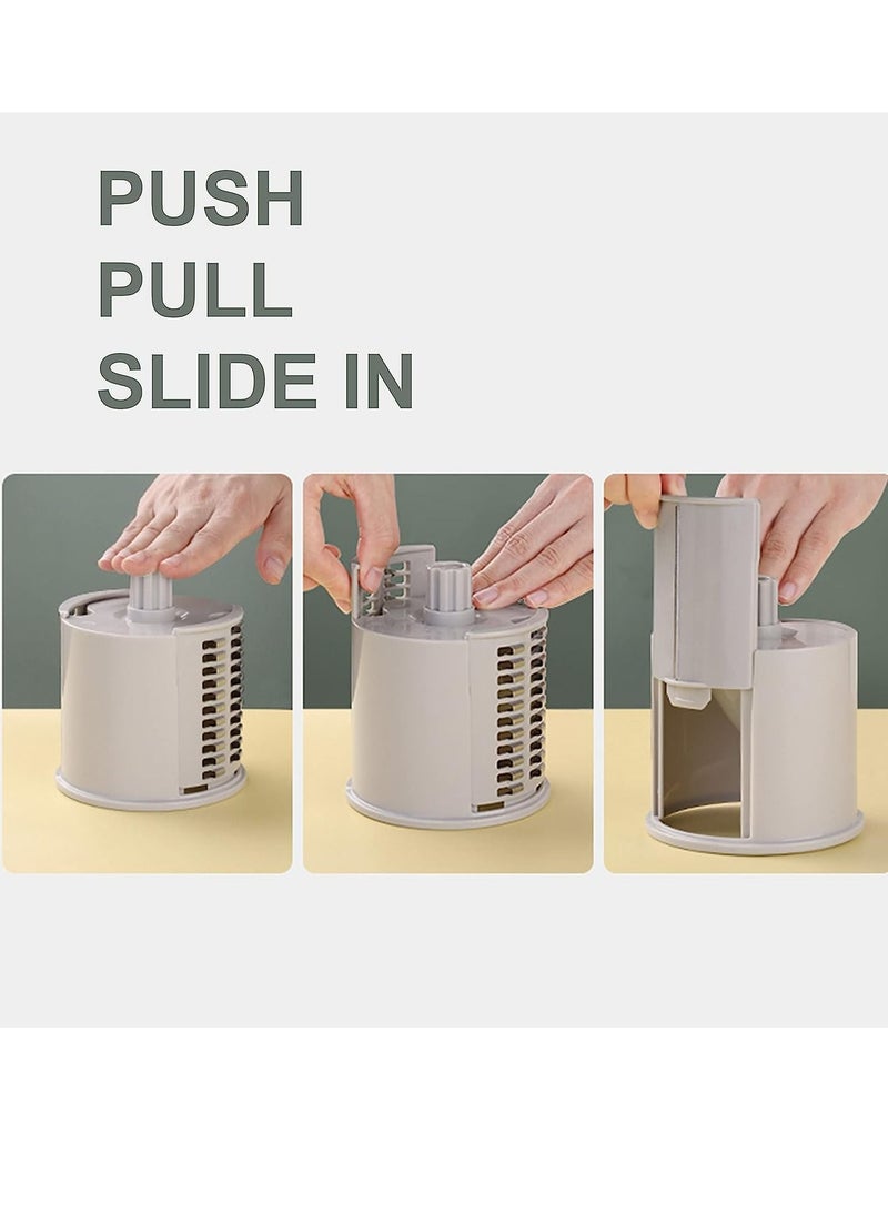 Rotary Vegetable Cutter and Cheese Grater  Vegetable Shredder Round Mandolin Slicer, Grater, Salad Maker - Large Feed Port - Suction Base - Vegetable, Fruit, Cookie, OREO, Nuts