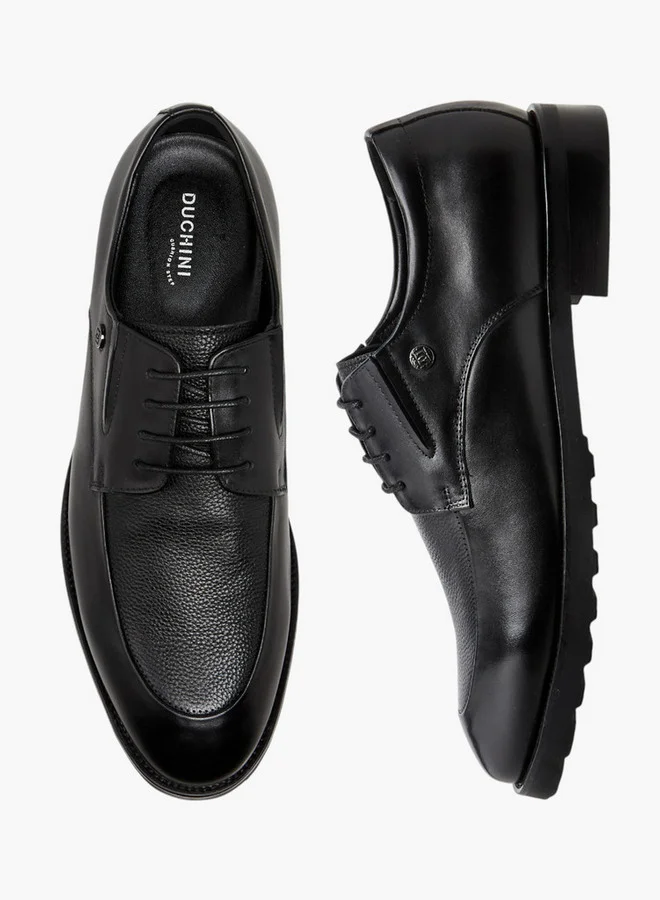 DUCHINI Men Leather Lace-Up Derby Shoes