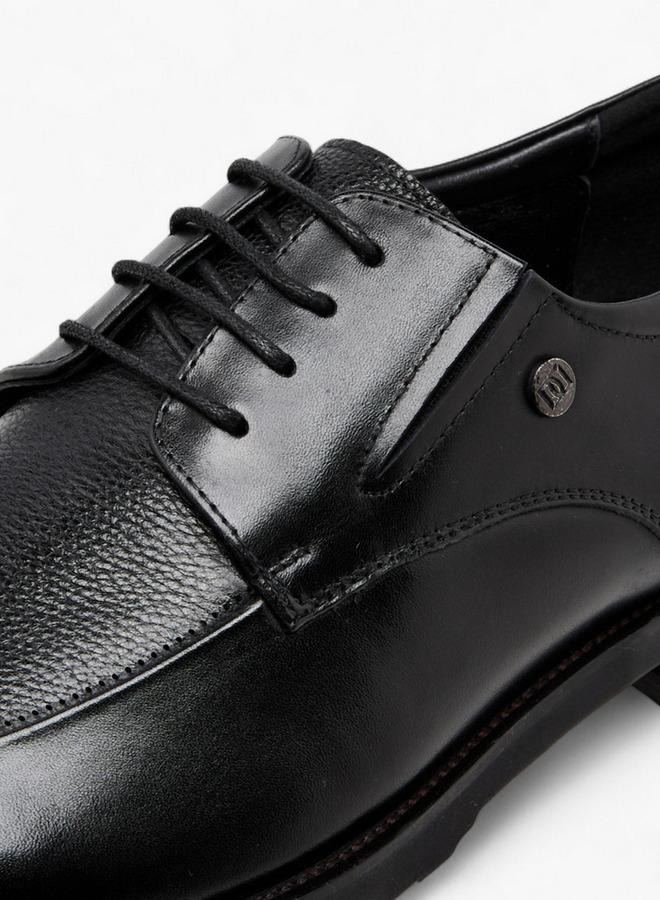 DUCHINI Men Leather Lace-Up Derby Shoes - Image 4