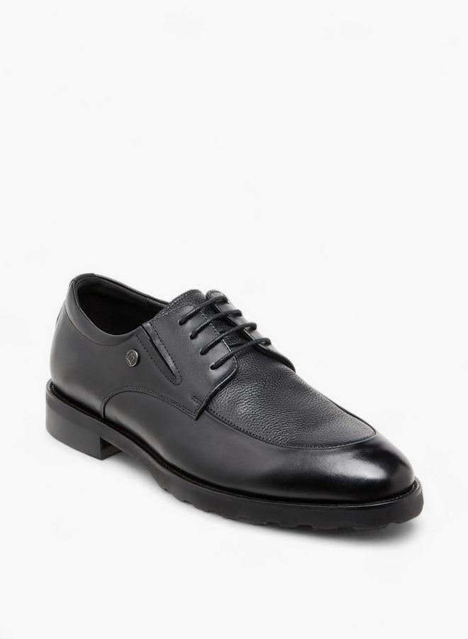 DUCHINI Men Leather Lace-Up Derby Shoes - Image 2