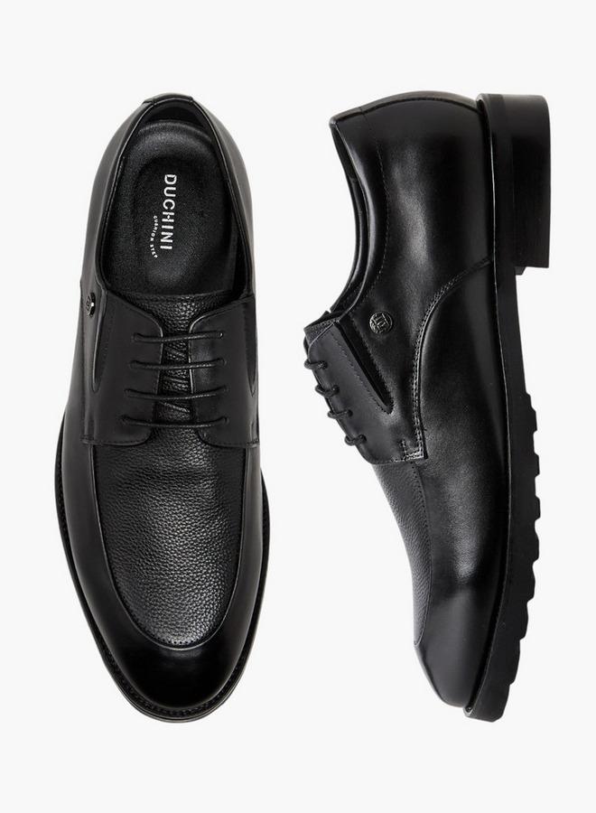 DUCHINI Men Leather Lace-Up Derby Shoes - Image 1