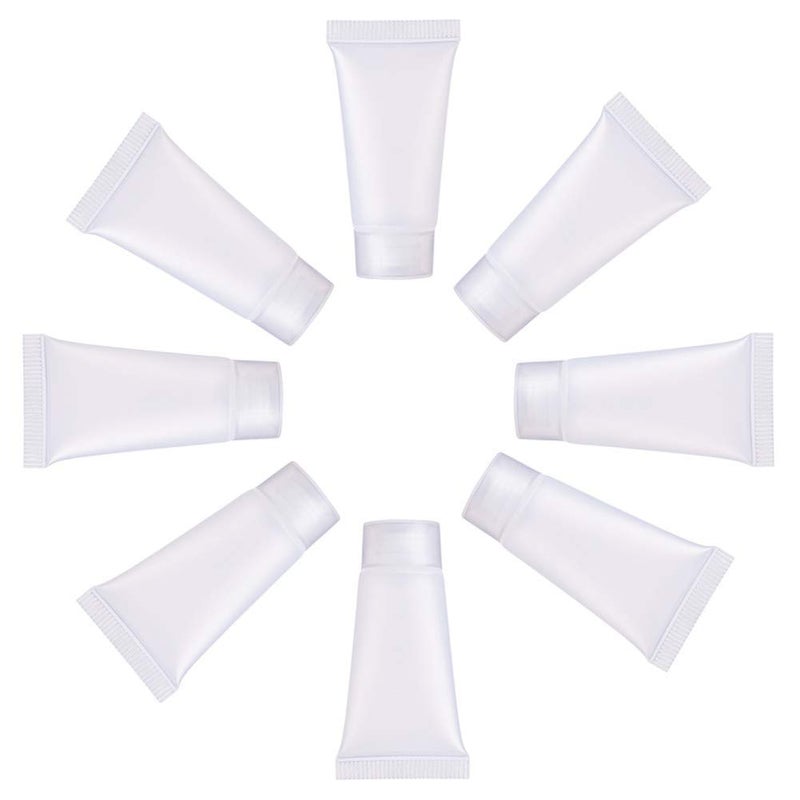 Mose Cafolo 100pcs 5ml 017oz Empty Cosmetic Tubes Toiletry Lotion Bottle with Screw Cover Smooth Polish White Plastic with Free Syringe as Gift