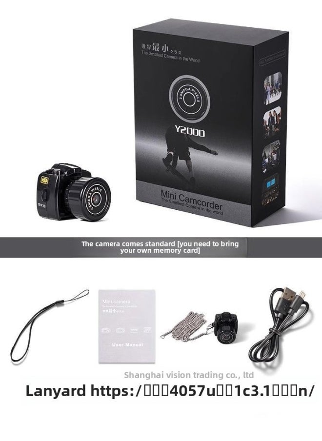 Generic Mini Digital Camera Campus Mini HD Portable Small Student Party Portable Card Machine Gift For Boys And Girls-Body Color:[standard Version] Camera + Necklace (you Need To Bring Your Own Memory Card And Card Reader) (can Record And Transmit Mobile Phones)  - Image 1