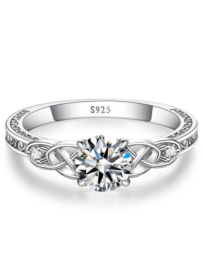 Yaresul Vintage Celtic Knot Women's Engagement Ring Sets 925 Sterling Silver/14K Gold Plated Stackable Wedding Bands Rings AAAAA Cubic Zirconia Women Bridal Sets Wedding Ring Band Width 1.8mm Size 5-9 - Image 2