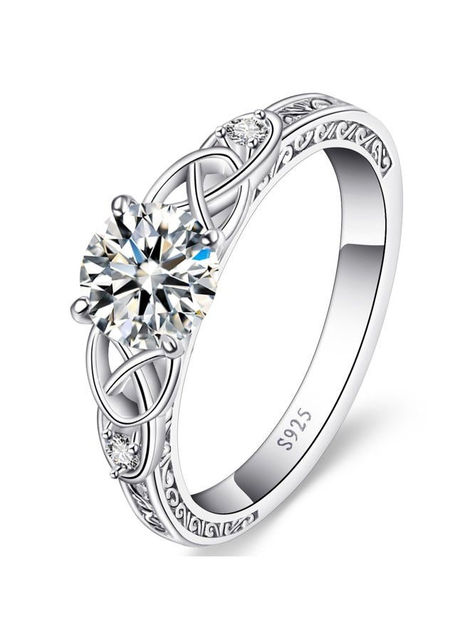 Yaresul Vintage Celtic Knot Women's Engagement Ring Sets 925 Sterling Silver/14K Gold Plated Stackable Wedding Bands Rings AAAAA Cubic Zirconia Women Bridal Sets Wedding Ring Band Width 1.8mm Size 5-9 - Image 1