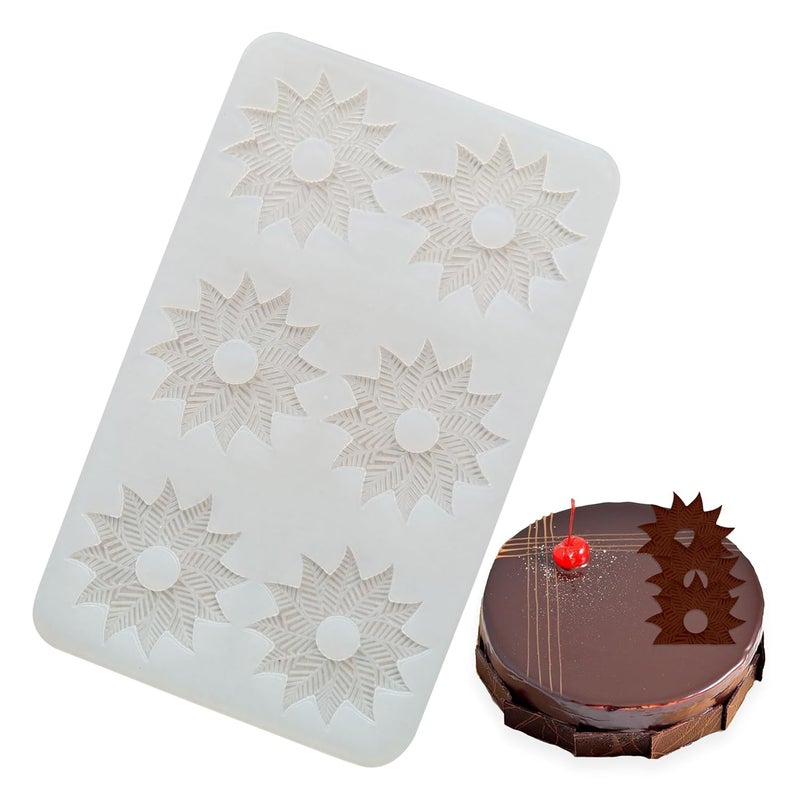MoldBerry Garnising Mold Flower Shape Silicone Garnish Making Mold Chocolate Mould Candy Crayons Fondant Resin Cake Decoration Tools for DIY Dessert Decoration Garnish Pack of 1 - Image 1