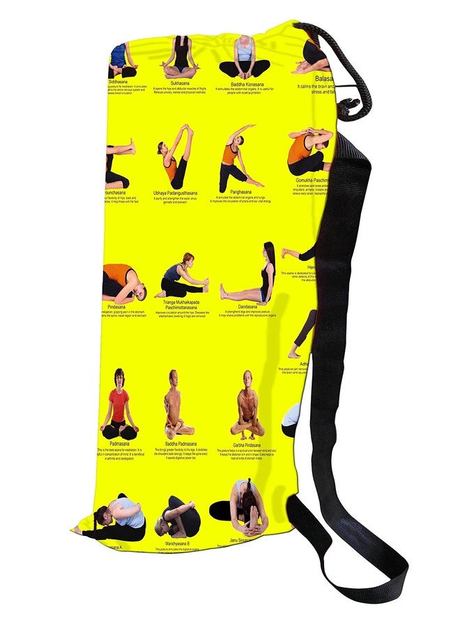 Active Elements Breathable Fabric & Printed Yoga mat Cover/Bag for 3 or 4 mm Standard Size. Yoga Cover Flat : 7 x 26 inch - Image 1
