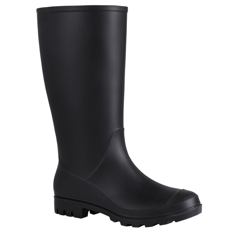Asgard Womenâ€™s Tall Rain Boots Knee High Waterproof Rainboots Rubber Garden Boots- Slim Calf Black 38 (Size 8) - Image 4