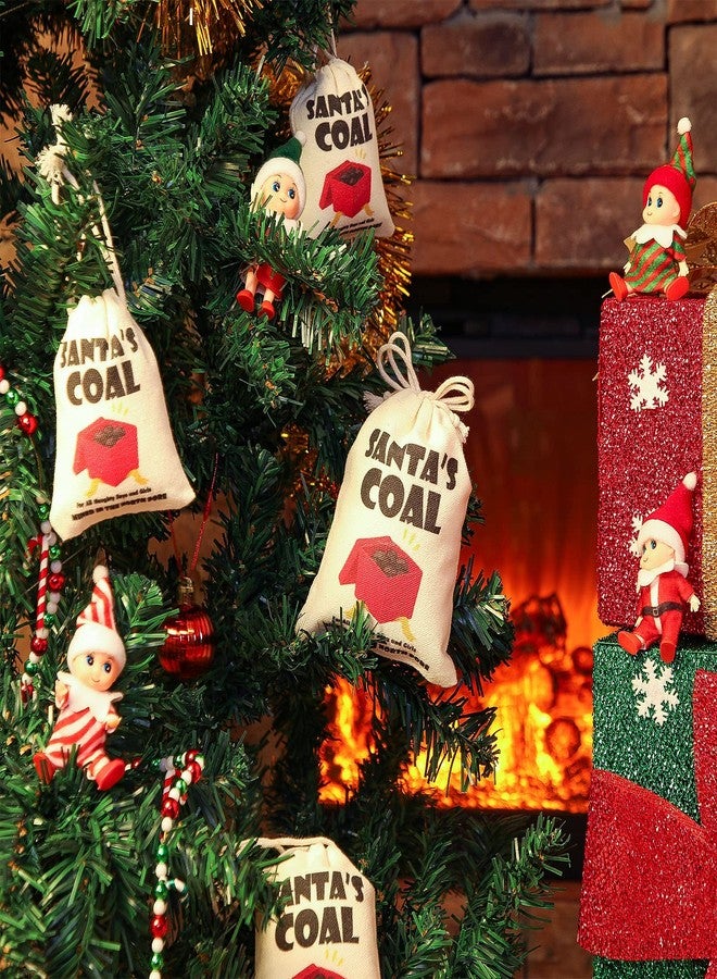 Cindeer 6 Pcs Christmas Santa's Coal Bag and Lump of Coal for All Naughty Mined in the North Pore Jewelry Bag Christmas Drawstring Bag of Coal for Xmas Holiday Stocking Filler Party Favor Supplies - Image 3