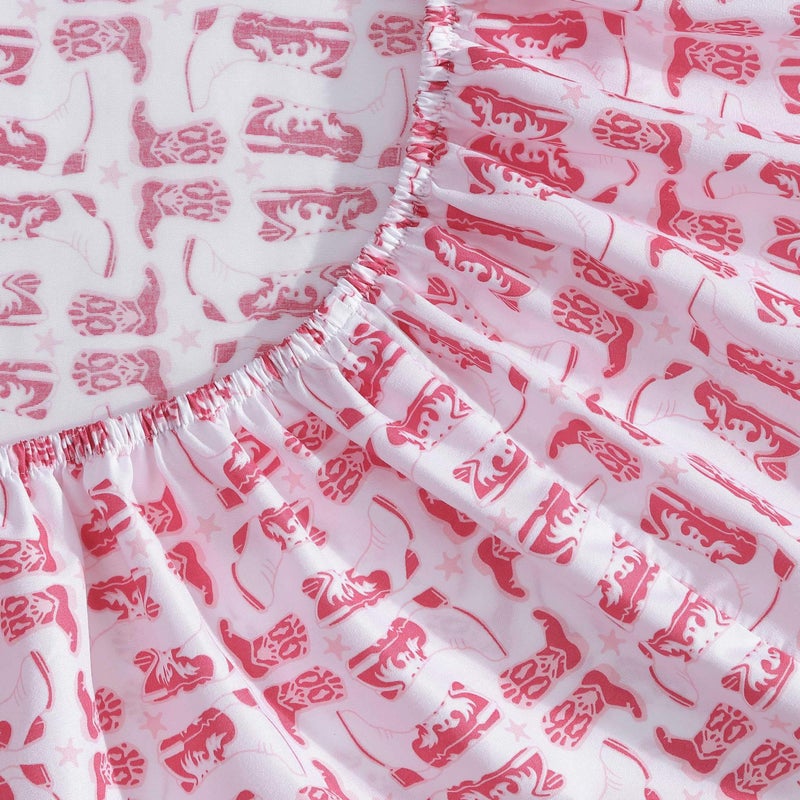 Wrangler - Twin Sheet Set  Super Soft Bedding Set  Luxuriously Soft Bedding Set  Yellowstone Inspired  Oeko-Tex Certified (Knockin Boots Pink  Twin) - Image 5