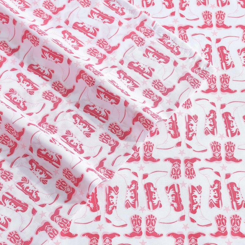 Wrangler - Twin Sheet Set  Super Soft Bedding Set  Luxuriously Soft Bedding Set  Yellowstone Inspired  Oeko-Tex Certified (Knockin Boots Pink  Twin) - Image 4