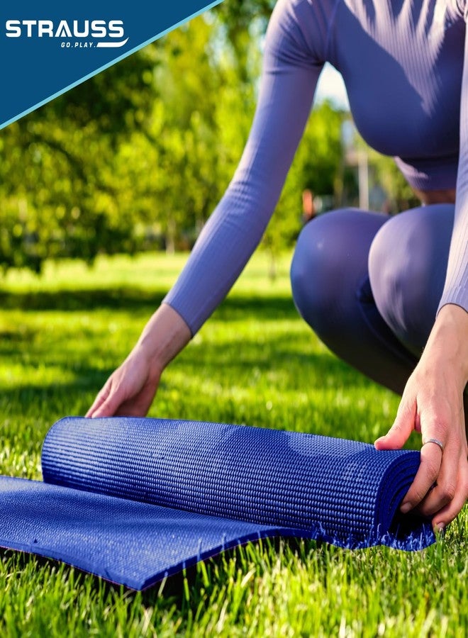 STRAUSS Anti Skid Solid PVC Yoga Mat with Carry Bag|Exercise Mat for Home,Gym(Pack of 2) - Image 5