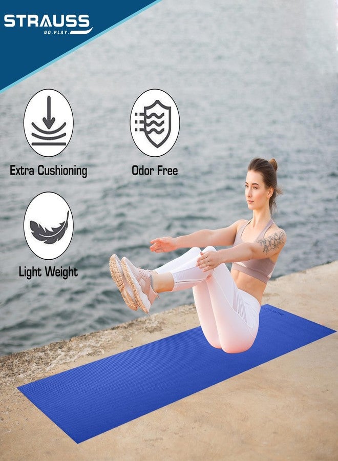 STRAUSS Anti Skid Solid PVC Yoga Mat with Carry Bag|Exercise Mat for Home,Gym(Pack of 2) - Image 3