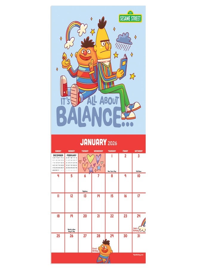 TF Publishing 2026 Sesame Street Mini Calendar with Monthly Grids for Appointments and Scheduling - Vertical Small Wall Calendar 2026 with Premium Matte Paper for Home and Office Organization - 7x7in - Image 2