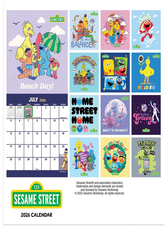 TF Publishing 2026 Sesame Street Mini Calendar with Monthly Grids for Appointments and Scheduling - Vertical Small Wall Calendar 2026 with Premium Matte Paper for Home and Office Organization - 7x7in - Image 3