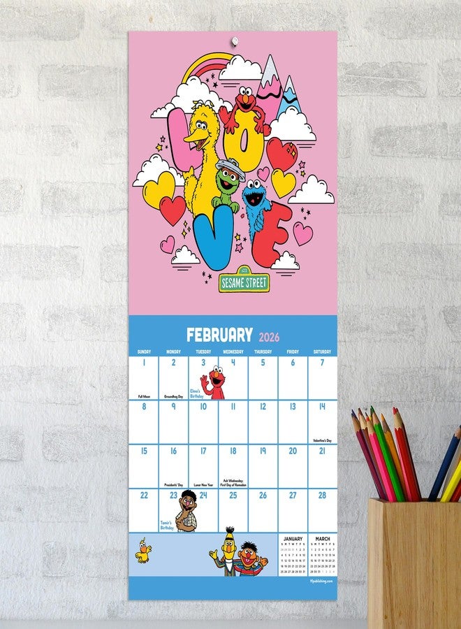 TF Publishing 2026 Sesame Street Mini Calendar with Monthly Grids for Appointments and Scheduling - Vertical Small Wall Calendar 2026 with Premium Matte Paper for Home and Office Organization - 7x7in - Image 4