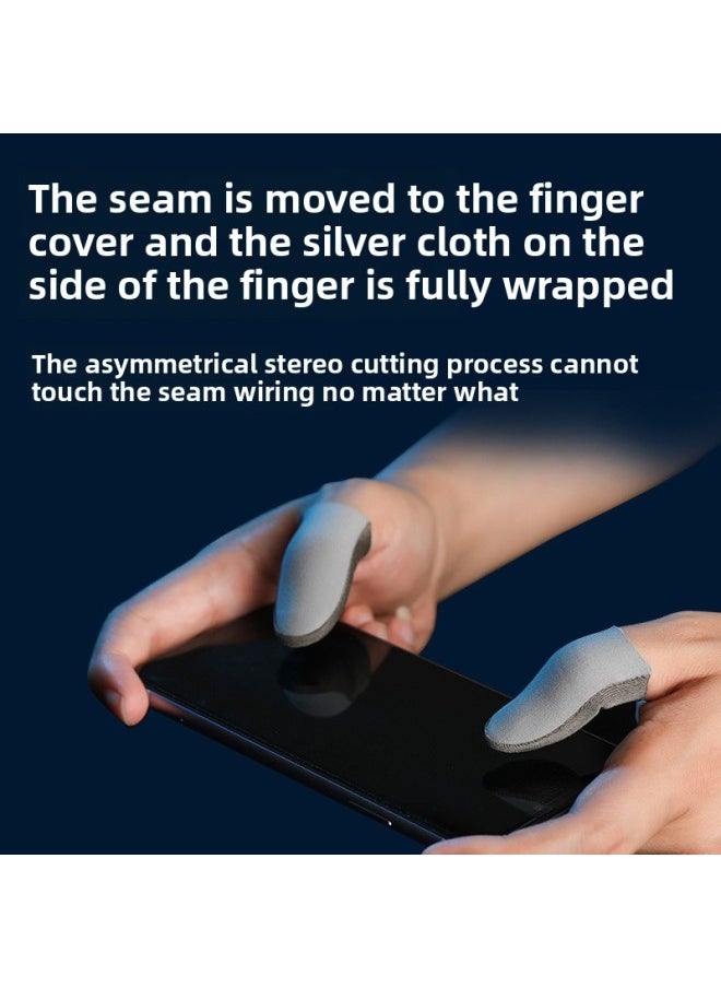 Shake The Same Style War Bear Game Finger Sleeve Ultra-thin Chicken Finger Sleeve Touch Screen Non-slip Ice Silk Breathable Silver Cloth Double Finger-Product Color:[superconducting Silver Cloth] Green  - Image 4