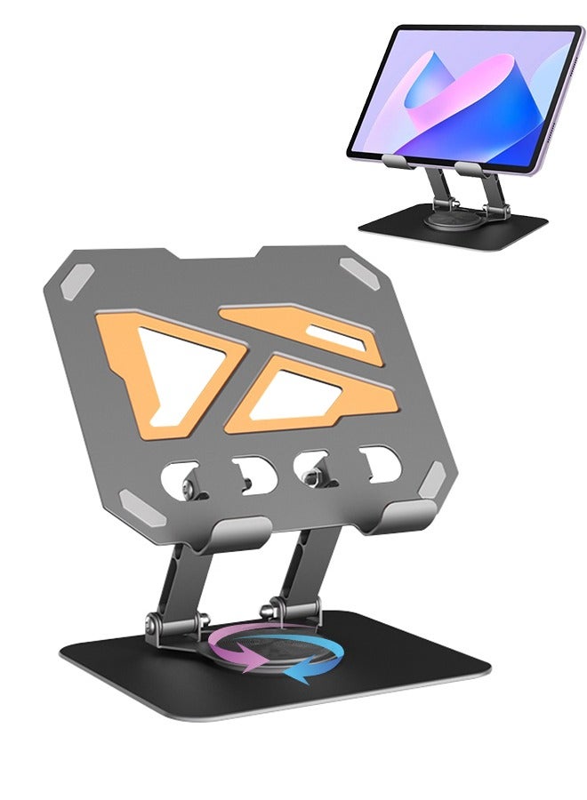 Aluminum Tablet Stand 360°Rotating Folding Computer Stand Adjustable Office Desk Book Holder Mount Anti-Slip Breathable Stable For Ipad Pro Air Xiaomi Tablet /14.8X11.4X17.5cm  - Image 1