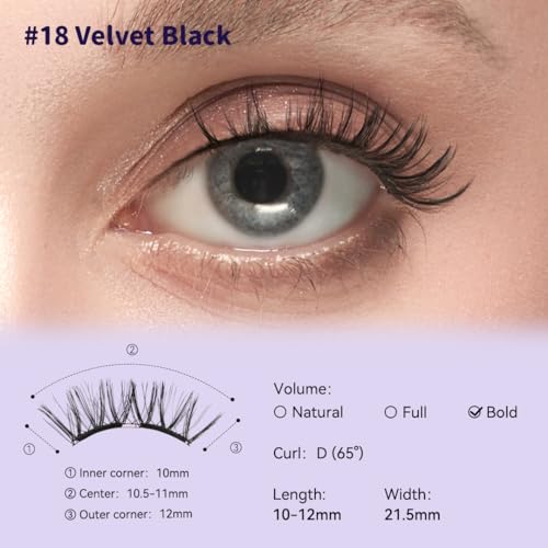 WOSADO×BearisBug Soft Magnetic Eyelashes Kit with Applicator, [No.18 Velvet Black] 21.5mm Reusable Glue-free Magnetic Lashes, Cruelty-free False Lashes, Waterproof, Lightweight, Suit for Heavy Makeup - Image 5