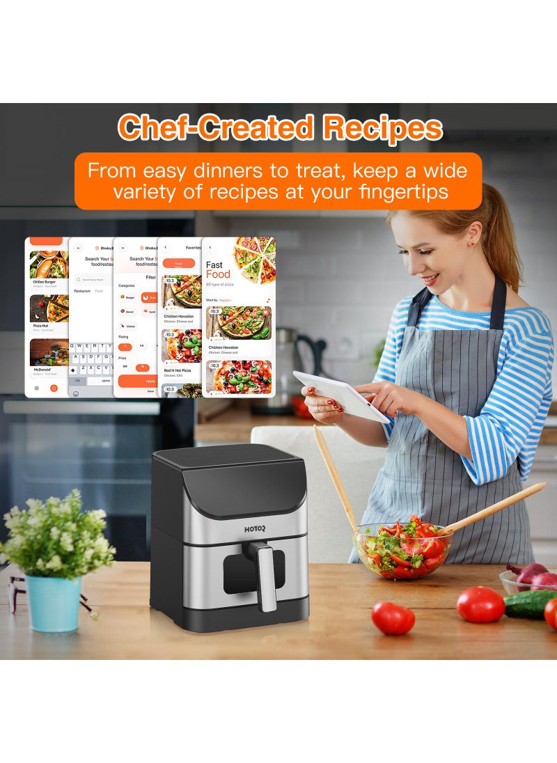 6 Liters Smart Air Fryer, Stainless Steel Non Stick Air Fryers with Clear Window and Internal Light,Digital Hot Air Circulation Frying Grilling Fryer for Home Kitchen Restaurant - pzsku/ZC8315DEDC9218E527B6DZ/45/_/1735896510/4d806009-3674-41b6-a468-6a41f6f7df6c